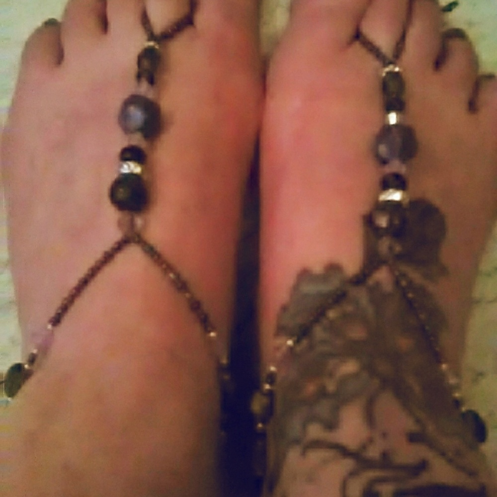 Beaded ankle toe bracelets